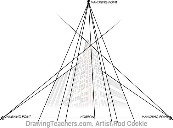 3-point perspective drawing lesson 3