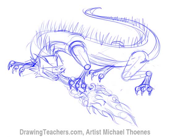 How to Draw Dragon Lizard 5