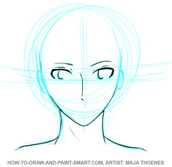 How to Draw Anime Boys Face Step 2