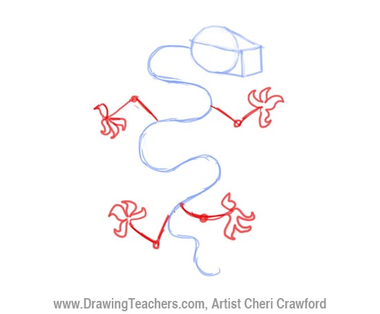 Chinese Dragon Drawing Step 3