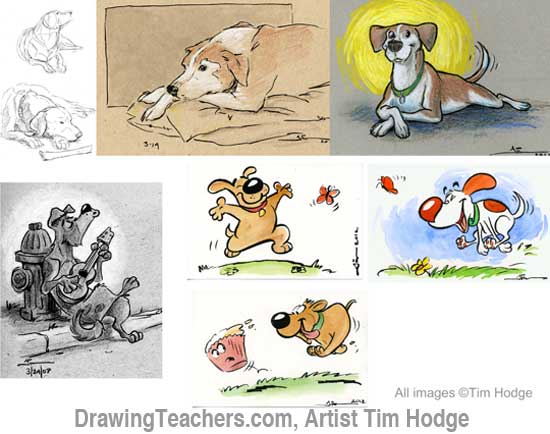 dog sketches by Tim Hodge