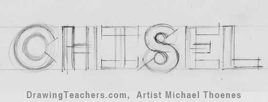 How to Draw 3D Chisel Letters