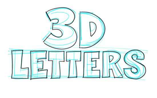 How to Draw 3D-Letters Step 3