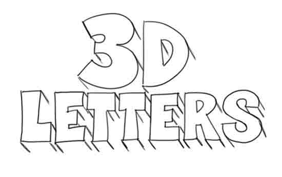 How to Draw 3D-Letters Step 4