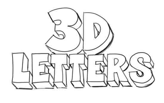 How to Draw 3D-Letters Step 5