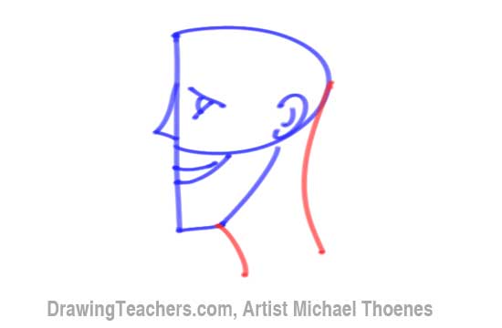 How to Draw a Cartoon Face Profile Step 6
