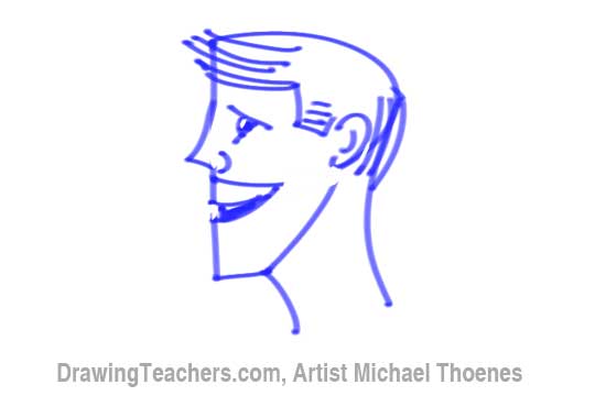 How to Draw a Cartoon Face Profile Step 8