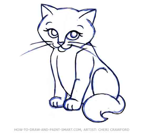 How to Draw a Cat Face Step 10