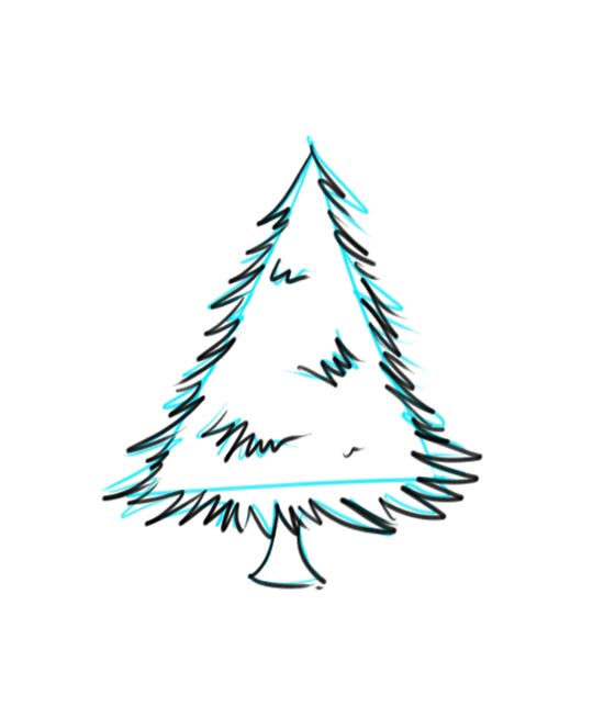 How to Draw a Christmas Tree Step 3