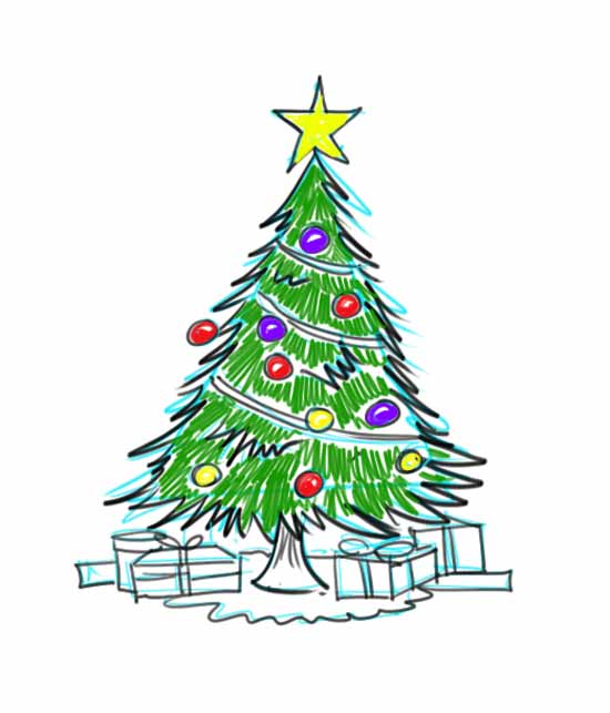 How to Draw a Christmas Tree
