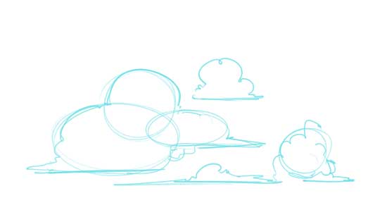 How to Draw Clouds Step 1