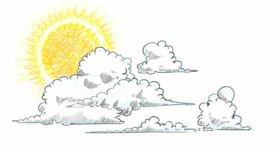 How to Draw Clouds Step 4