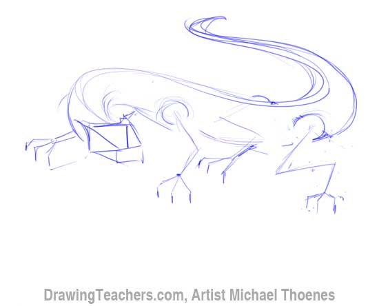 How to Draw Dragon Lizard 3