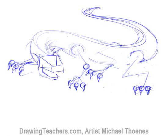 How to Draw Dragon Lizard 3