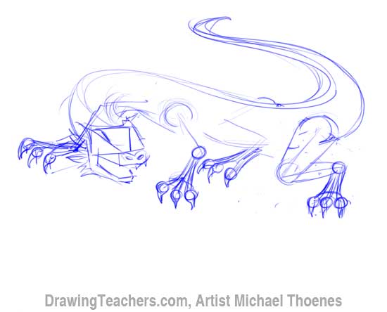 How to Draw Dragon Lizard 4