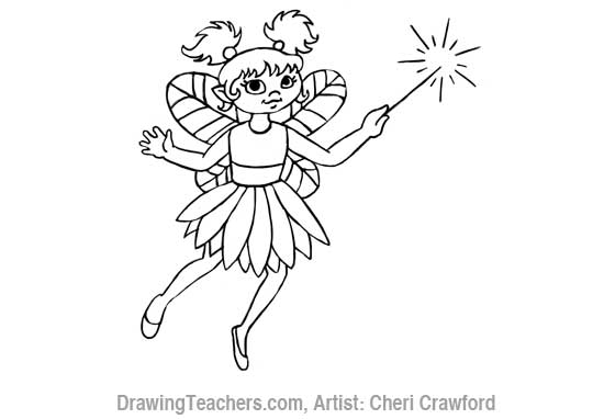 How to Draw a fairy Face Step 11