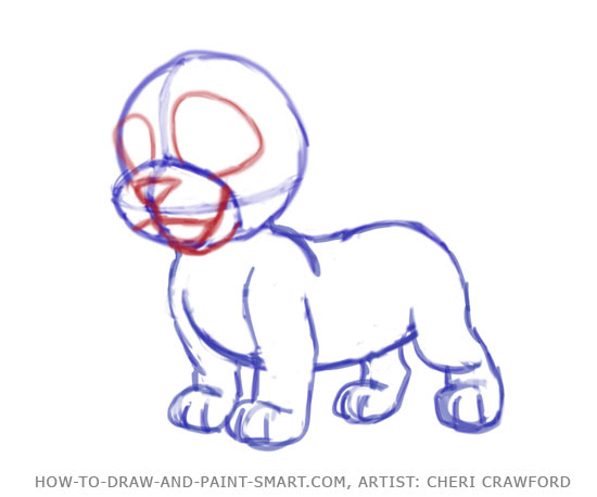 How to Draw a puppy Face Step 5