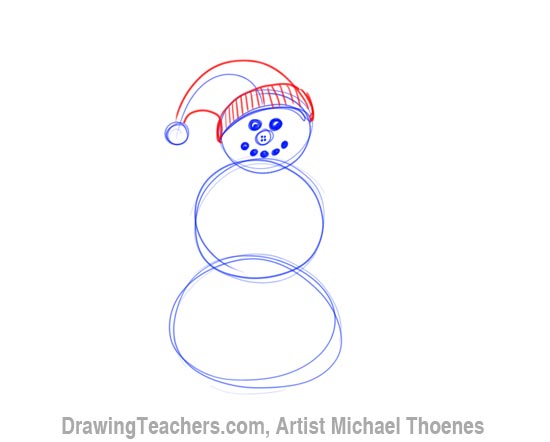 How to Draw a snowman Step 3