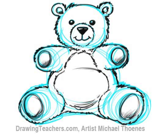 How to Draw a Teddy Bear Step 8