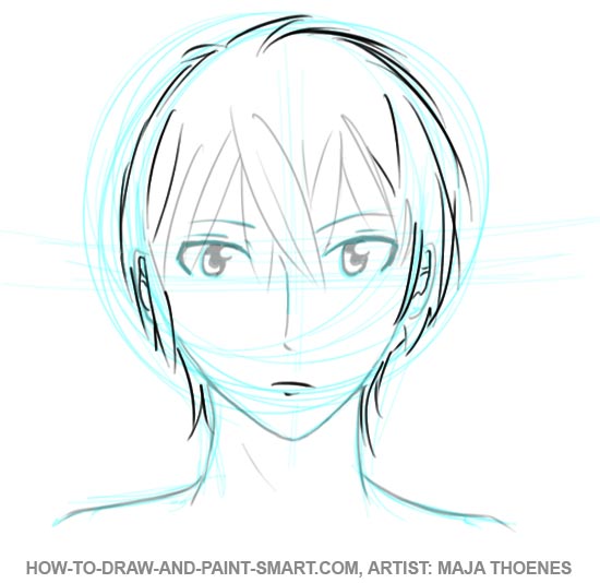 How to Draw Anime Boys Face Step 5