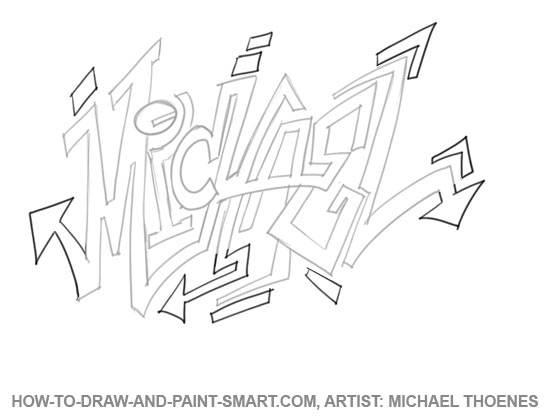 How to Draw Graffiti Letters Face Step 2