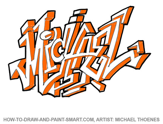 How to Draw Graffiti Letters Face Step 4