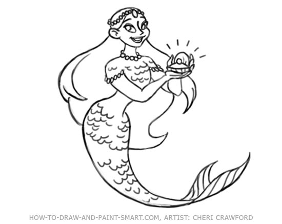 How to draw Mermaids Drawing 9
