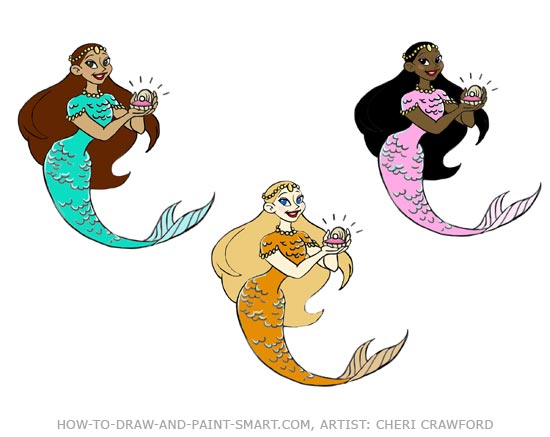 How to Draw Mermaids Drawing 10