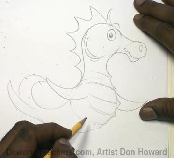 How to Draw a Seahorse 3