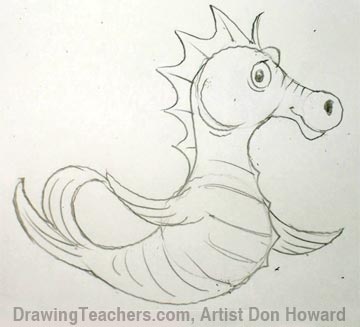 How to Draw a Seahorse 5