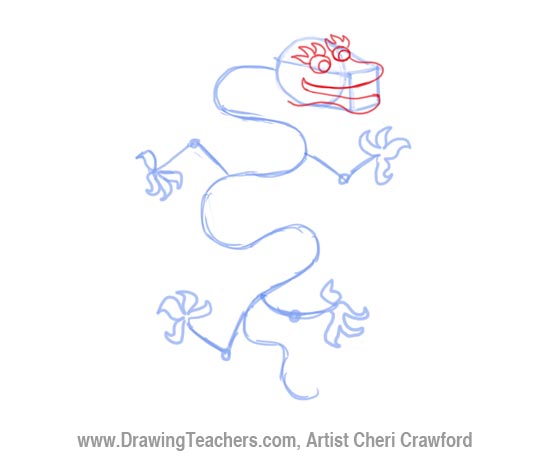 Chinese Dragon Drawing Step 4