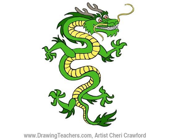 Chinese Dragon Drawing Step 5