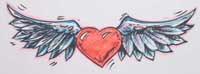 How to Draw a heart with Wings