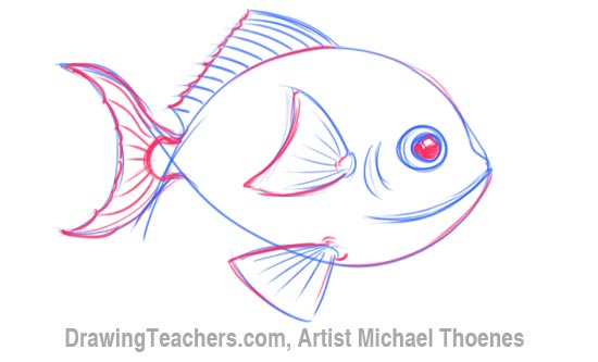 How to Draw a Cartoon Fish 4