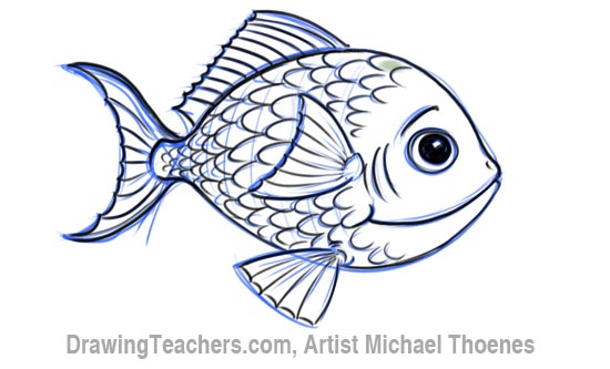 How to Draw a Cartoon Fish 7