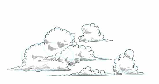 How to Draw Clouds Step 3
