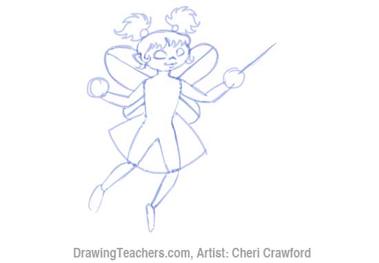 How to Draw a fairy Face Step 7