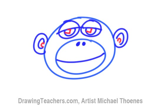 How to Draw a Funny Monkey Face Step 5