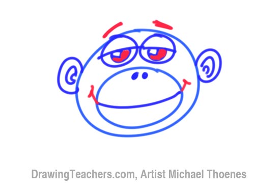 How to Draw a Funny Monkey Face Step 6