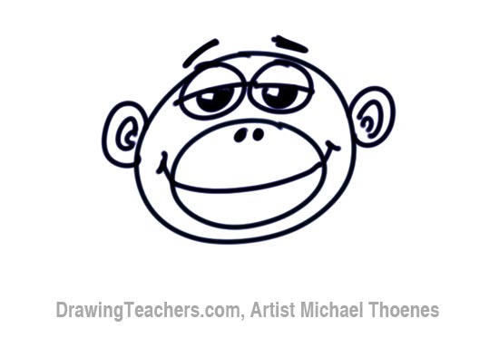 How to Draw a Funny Monkey Face Step 7