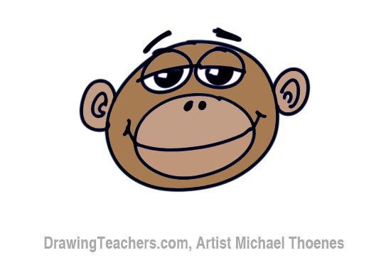 How to Draw a Funny Monkey Face Step 8
