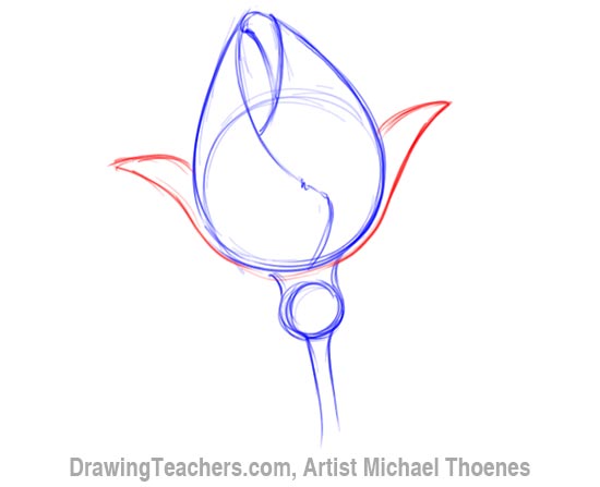 How to Draw a Rosebud 3