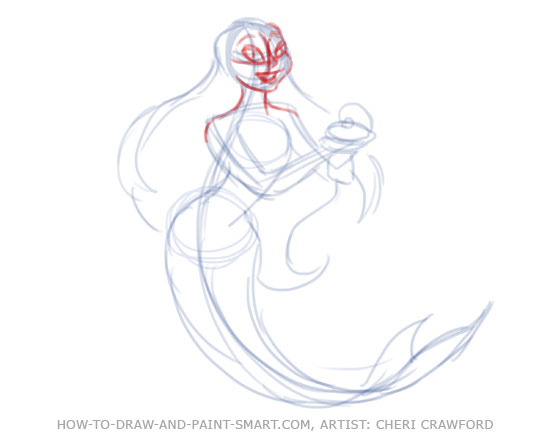 How to Draw Mermaids Drawing 6