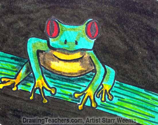 How to Draw a Tree Frog