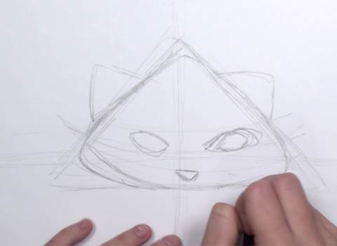 how to draw a cartoon cat face