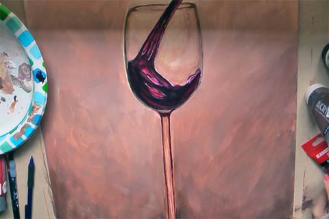 Wine Glass Painting - Adding Highlights